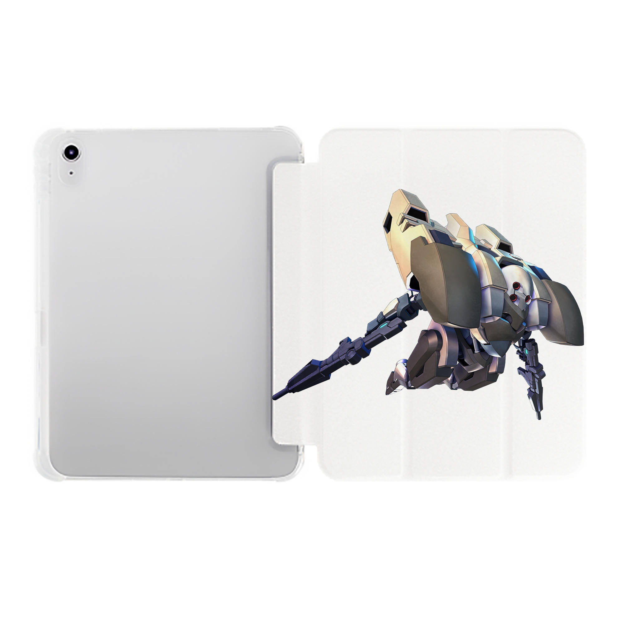 （画像用） 機動戦士ガンダム Mobile Suit Gundam IPad ケース ペン収納付き 三つ折りスタンド PUレザー×シリコン 対応機種9.5/10.5/10.9インチ